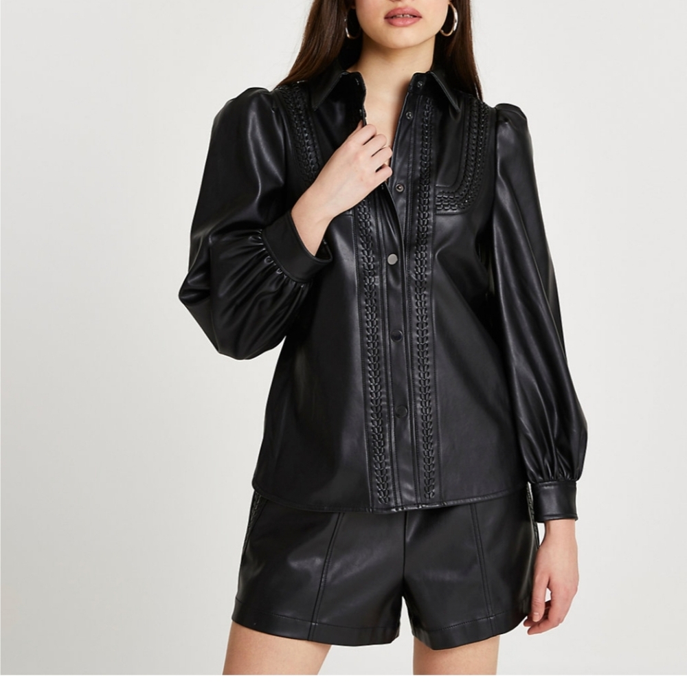 River Island Faux Leather Shirt